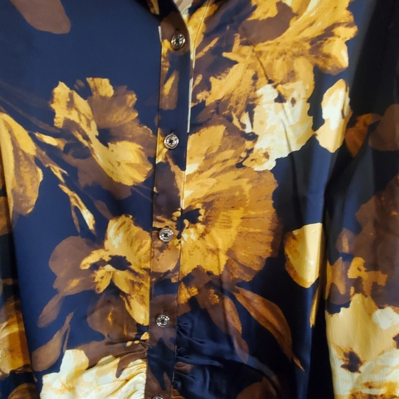 C WONDER BY CHRISTIAN SIRIANO GEORGETTE BUTTON BLOUSE. XL.NWOT - Picture 5 of 10